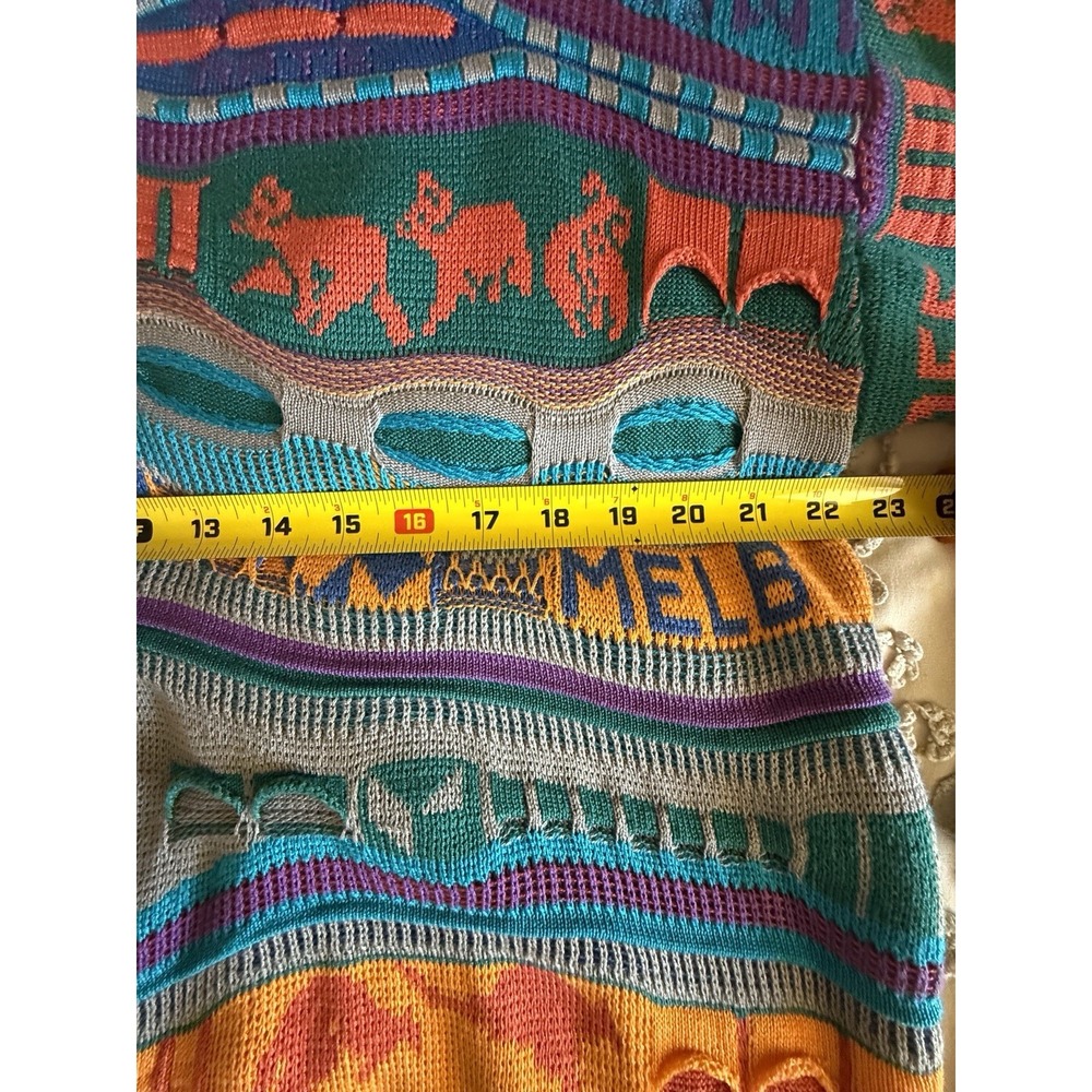 Vintage HySport Australia 100% Cotton Cardigan Sweater Men's Size 14 Coogi Style - Picture 7 of 16